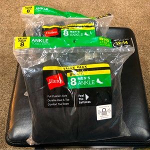 Big & Tall ankle socks 16 pairs